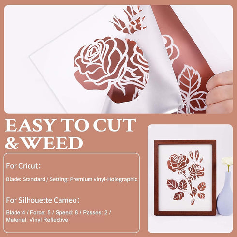 HTVRONT Matte Metallic Vinyl Permanent, 9 PCS 12 "x12 Metallic Vinyl Sheets - Permanent Adhesive Vinyl for Cutting Machine & Silhouette Cameo...