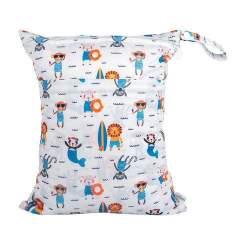 babygoal Wet Dry Bags for Baby Cloth Diapers, Washable Travel Bags, Beach, Pool, Gym Bag for Swimsuits & Wet Clothes with Two Zippered Pockets 3 P...