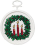 Janlynn 18 Count Round Mini Counted Cross Stitch Kit, 2.5-Inch, Holiday Wreath...