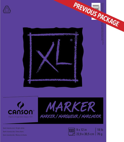 Canson XL Series Marker Paper, Foldover Pad, 9x12 inches, 100 Sheets (18lb/70g) - Artist Paper for Adults and Students...