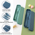 Large Plastic Reusable Utensils Set with Case, Travel Chopsticks Fork Spoon Knife Set for Lunch Box, Portable Cutlery Sets for Travel Camping Dail...