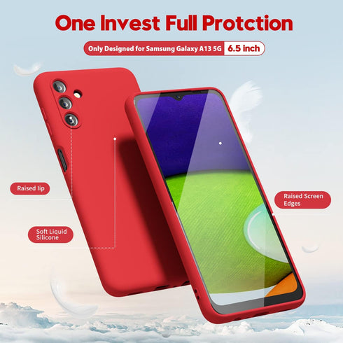 oakxco for Samsung Galaxy A13 5G Phone Case/A04s Phone Case Liquid Silicone, Cute Thin Slim Soft Rubber TPU Plain Smooth Gel Cover for Women Girl,...