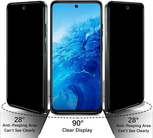 HPTech 2 Pack Privacy Screen Protector for Motorola Moto G 5G (2024) Anti Spy Tempered Glass, Bubble Free, Case Friendly...