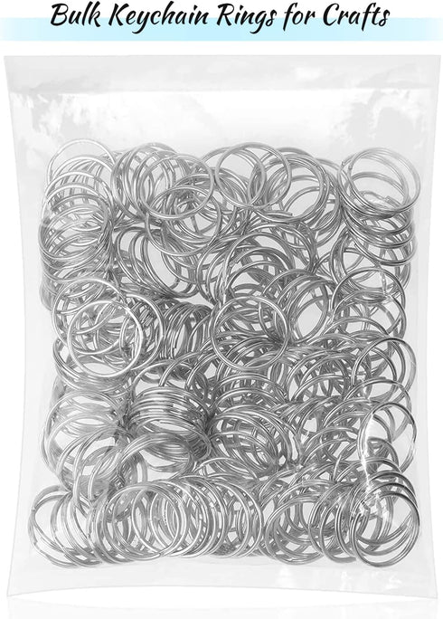 Paxcoo 100 Pack Keyrings, Split Key Rings Bulk for Keychain and Crafts (1 Inch)...