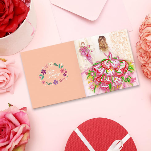 pigpigboss 12 Packs Happy Birthday Diamond Painting Cards Diamond Art Greeting Cards for Adult Children Flower Girl Diamond Painting Greeting Card...