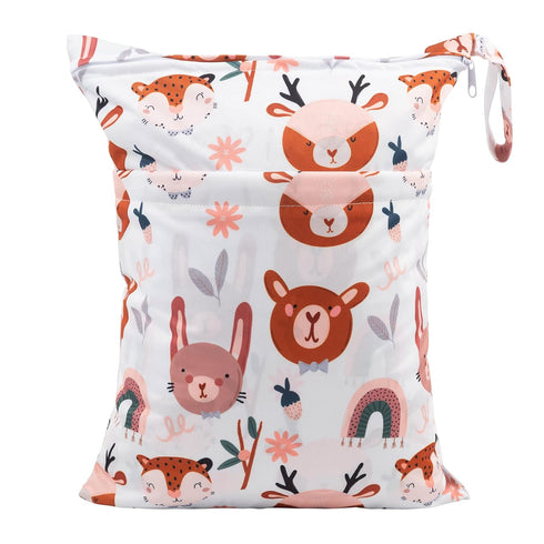 babygoal Wet Dry Bags for Baby Cloth Diapers, Washable Travel Bags, Beach, Pool, Gym Bag for Swimsuits & Wet Clothes with Two Zippered Pockets 3 P...