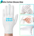 Cotton Gloves for Dry Hands, Paxcoo 20 Pairs Large White Cotton Gloves for Cosmetic Moisturizing and Inspection...