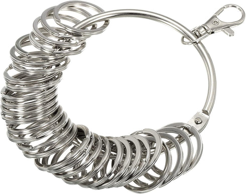 PATIKIL 3.4 Inch Dia Key Organizer Keychain, 1pcs Key Management Holder with 30 Keys Rings for Office, Silver...