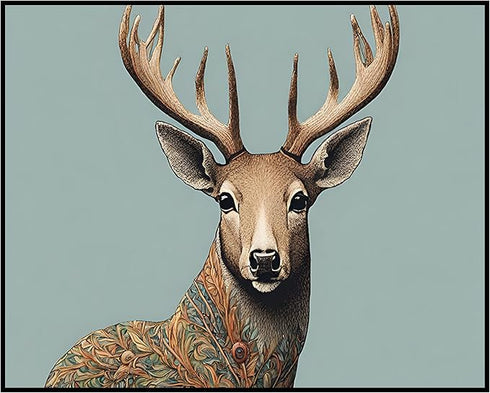 Posterizer 1 pcs- beautiful deer with antlers and pastel background-Art for Animal Lovers- Living Room Bedroom Decor- unframed wall art...