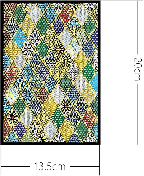 5D Notebook with Diamond Art Painting Art DIY Mandala Pattern Lattice Cover Crystal Cross Stitch Special Shaped Diamond Kits Writing Sketchbook Jo...