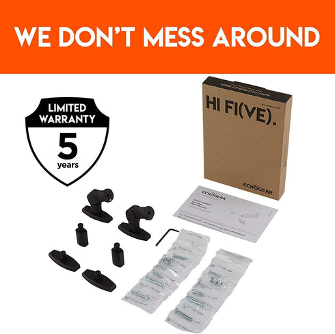 ECHOGEAR Speaker Wall & Ceiling Mount Pair - Universal Design Works with Vizio, Sony, & More - Tilt & Swivel Without Tools for Surround Sound - Ea...