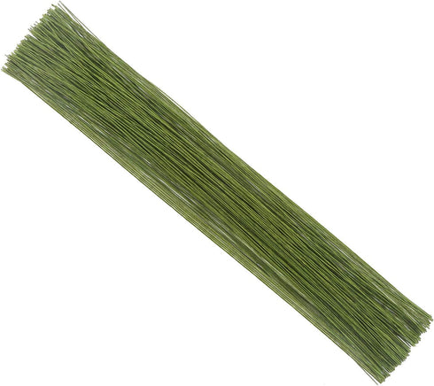 CCINEE 26 Gauge Dark Green Floral Wire Stem for Flower Arrangement Craft Supply,16 Inch,200PCS...