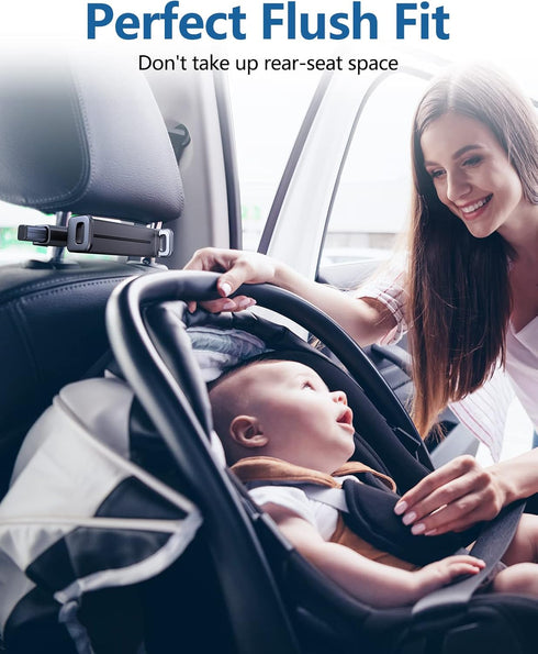 Car Headrest Backseat Mount,Phone/Tablet Car Holder,360°Rotation,Solid & Steady,Car Trip Essentials,Adjustable Back Seat Tablet Holder,Compatible ...