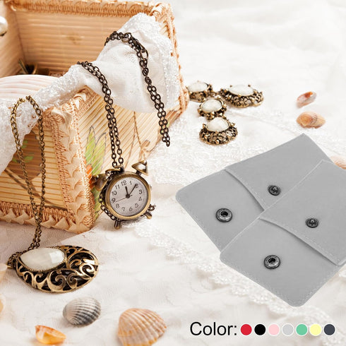 PATIKIL 10x8.5cm Jewelry Pouches with Snap Button, 12 Pack Velvet Jewelry Pouches Portable Soft Storage for Necklace Bracelet Earring Watch Rings ...