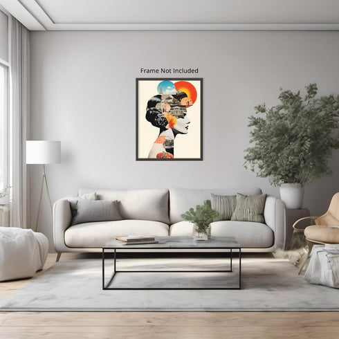 Posterizer 1 pcs-modern buildings-vintage surreal collage-Abstract & Modern Art-Landscape & Nature Art-Gift for Art Lovers- UNFRAMED Wall Art...