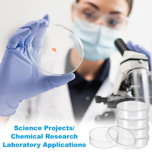 PATIKIL 75mm Plastic Petri Dishes with Lid, Petri Plates Tissue Culture Plate for Lab Science Experiment, Clear...