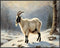 Posterizer 1 pcs-goat in snowy winter nature-oil painting style 7-Art for Animal Lovers-Landscape & Nature Art-Decor for Home & Office- unframed w...