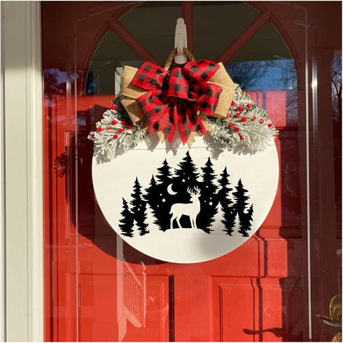 8Pcs Large Christmas Scene Stencils, Christmas Tree Deer Bear Stencils Templates Holiday Snowflake Winter Stencils for Painting on Wood Sign Wall ...