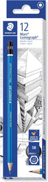 STAEDTLER Mars Lumograph 5B Graphite Art Drawing Pencil, Soft, Break-Resistant Bonded Lead, 12 Pack, 100-5B...