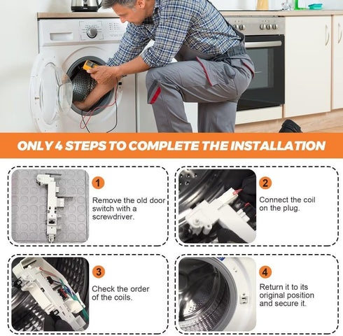 Beaquicy DC64-00519D Door Lock Switch OEM replacement exact fit Samsung washer model wf42h5200aw, wa48j7700aw/a2, wv55m9600av/a5, wf45n5300av/us