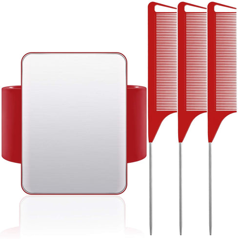 WILLBOND Magnetic Wrist Sewing Pincushion Wrist Magnetic Pin Holder Wristband Pin Cushion Holder with 3 Pcs Stainless Steel Pintail Comb Rat Tail ...