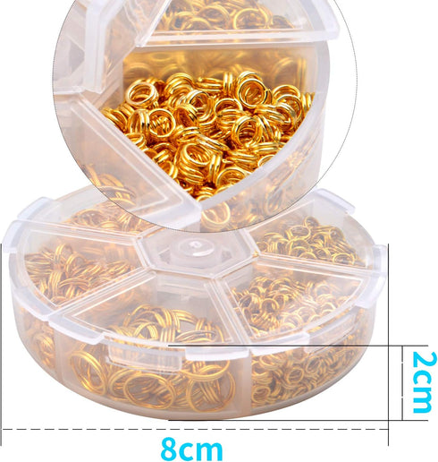 Aylifu Iron Split Rings, 1 Box (100g) 6 Sizes Double Loop Jump Ring Small Split Key Rings Connector with Opener Tool for DIY Jewelry Making - Gold...