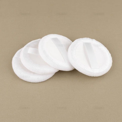 AUEAR, 10 Pack Powder Puffs Washable Pure Cotton Round Makeup Pads 2.36 Inch Cosmetic Face Powder Puff with Ribbon for Loose Foundation (White)...
