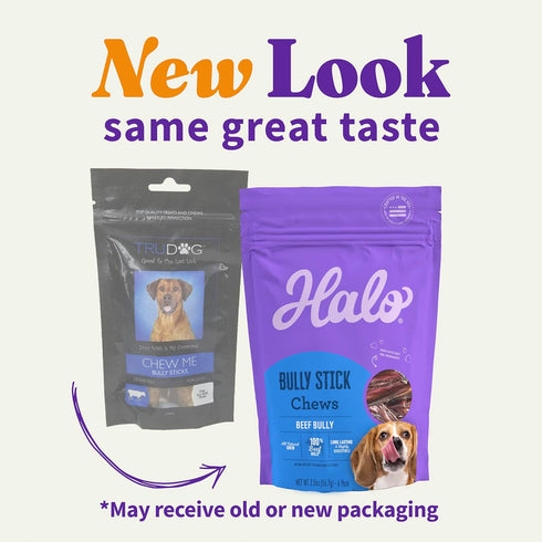 Halo Bully Stick Chews, Dog Treats, 2.5-OZ Pouch...