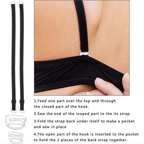 WILLBOND 240 Pcs Swimsuit Bra Strap Hooks Bra Strap Slide Rings Replacement Slider for Swimsuit Tops and Lingerie, 3 Styles, 2 Sizes...