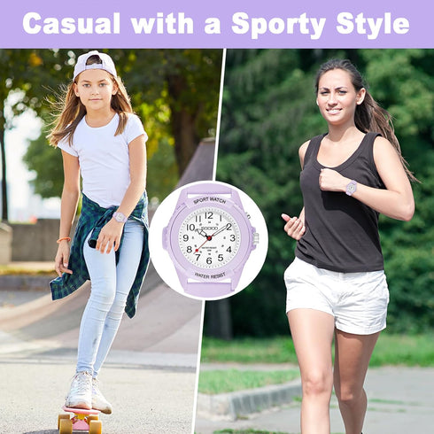 Waterproof Nurse Watch for Medical Professionals, Students, Women Men, Military Time Easy to Read Dial, 24 Hour with Second Hand, Night Light, Sof...