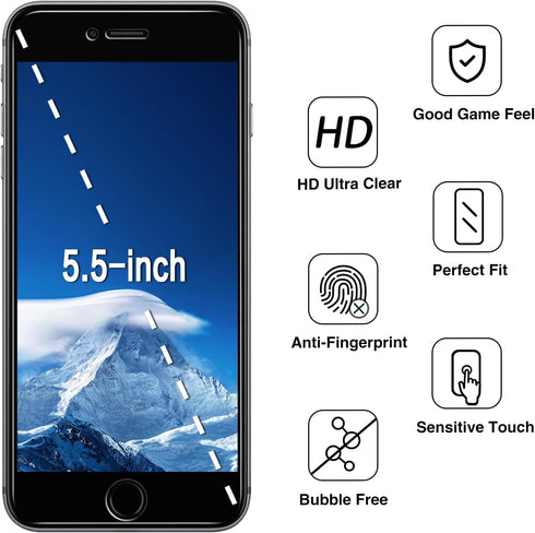 by HPTech (2 Pack) Privacy Screen Protector Designed for iPhone 8 Plus and iPhone 7 Plus 5.5-inch Anti-Spy Tempered Glass, Anti Scratch, Bubble Fr...