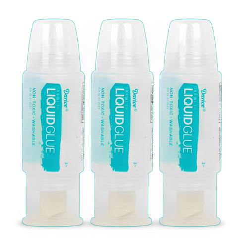 Darice Liquid Glue 3 Pack - 1 Oz Adhesive Glue for Scrapbooking Photo Mounting - Crafting Glue with Dual Tip Dispenser for Precise to Full Coverag...