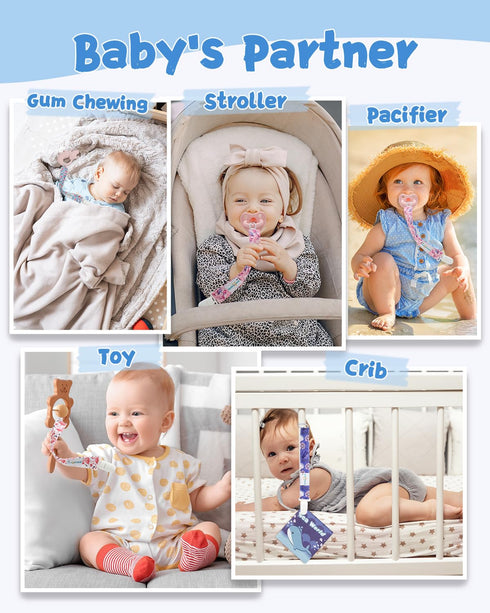 Babygoal Animal Pacifier Clips, 8 Pack Binky Paci Holder Clips for Baby Boys and Girls Fits for Most Pacifier, Binkie Styles & Baby Teethers & Toy...