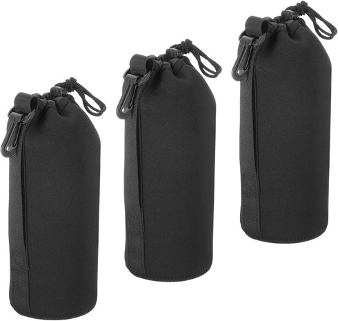 PATIKIL Camera Lens Bag, 3 Pcs 3.9" ID x 9.8" H Drawstring Lens Pouch with Thick Protective Neoprene, Lens Case for DSLR Camera Lens, Water Coffee...