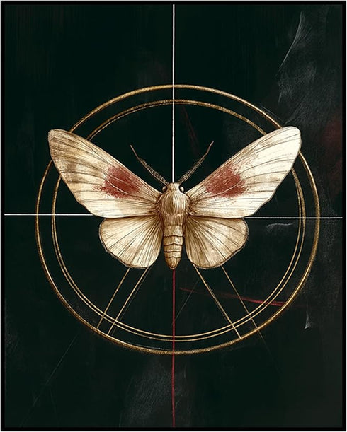 Posterizer 1 pcs-detailed delicate beautiful moth art 1-Art for Animal Lovers-Retro Art-Gift for Men Women Entrepreneur Teens School and classroo...