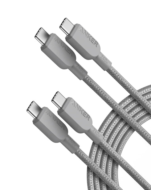 Anker 240W USB C to USB C Cable (2Pack,10ft), USB C Charger Cable Fast Charge for iPhone 15, MacBook Pro 2020, iPad Pro 2020, iPad Air 4, Samsung ...