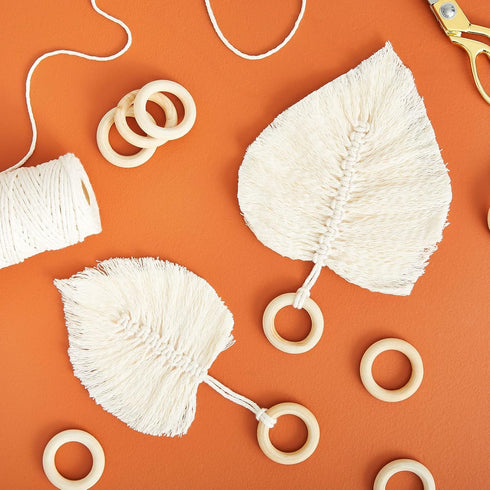 20 Pack Unfinished Natural Wood Rings for Crafts, Macrame Supplies, Jewelry Making, and Unfinished Wood Crafts (2.1 in Wooden Rings)...