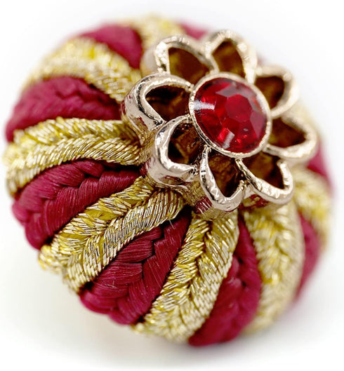 10 pcs Oriental Fabric Style Rhinestone Flower Metal Loop Sewing Coat Buttons -18mm -11/16"...