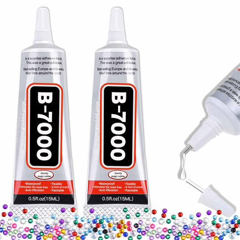 B-7000 Craft Glue for Jewelry Making - 15ml/0.5oz (2 Pack) - Multi-Function B-7000 Super Adhesive Glues Liquid Fusion Glue for Rhinestones Crafts,...