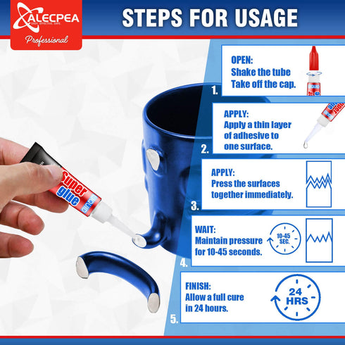 Super Glue, 24-Pack Single-Use Tubes 3 Gram Each, Super Fast, Liquid & Strong Adhesive Superglue, Glue for Hard Plastics, DIY Craft, Ceramics, Fra...