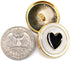 20 pcs Electroplating Golden Circles Enamel Black Heart Sewing Metal Shank Coat Buttons -23mm -7/8"...