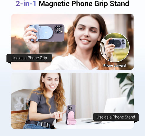JJC Magnetic Phone Camera Grip Handle with Wireless Shutter Remote, Magsafe Camera Handle Bluetooth Bracket for iPhone Android Smartphone with 1/4...