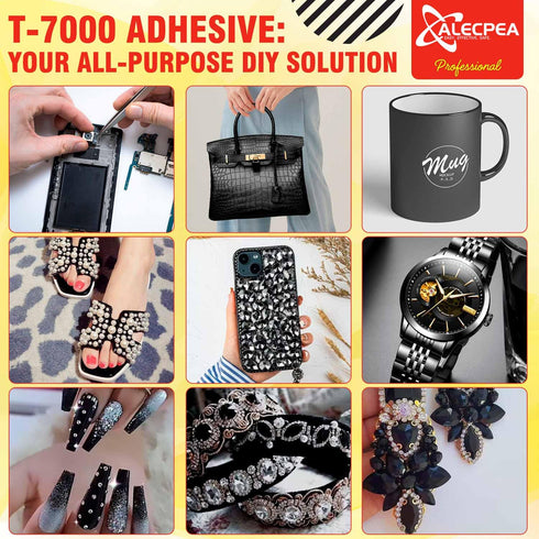 Upgrade T-7000 Black Adhesive Glue - 2PCS 15ml | High-Performance Waterproof Adhesive for Precision Repairs, Perfect for Phone, Electronics, Jewel...