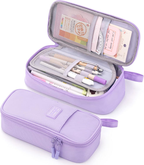 CICIMELON Durable Pen Pencil Case Big Storage Pen Pouch Bag for School Supplies Office College Teen Girls Adults, Purple...