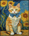 Posterizer 1 pcs- dapper orange cat with bowtie and sunflowers-Art for Animal Lovers-Gift for Art Lovers-Living Room Bedroom Decor- unframed wall ...
