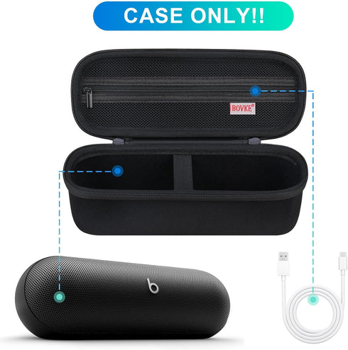 BOVKE Carrying Case Compatible with Beats Pill Wireless Bluetooth Speaker, Beats Pill Portable Speaker Holder Bag with Extra Mesh Pocket for Charg...