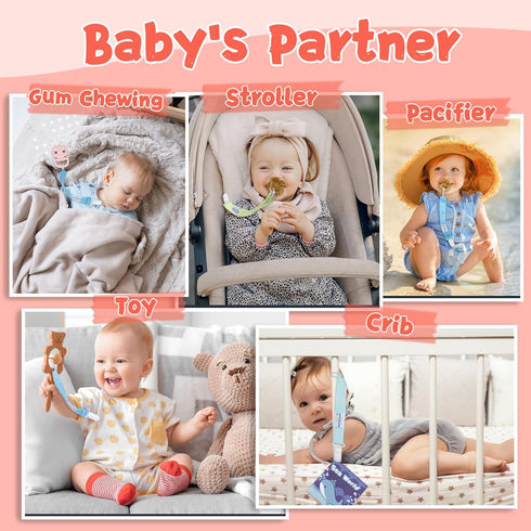 Babygoal Pacifier Clips, 6 Pack Pacifier Holder for Boys and Girls Fits Most Pacifier Styles & Baby Toys and Baby Gift 6MP10...