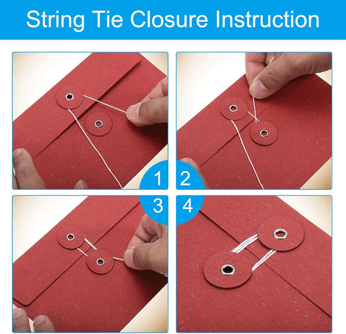 PATIKIL 4.5x6.7" Gift Card Envelopes with String Tie Closure, 15 Pcs Christmas Card Holders Greeting Business Card Envelope for Thanksgiving Day H...