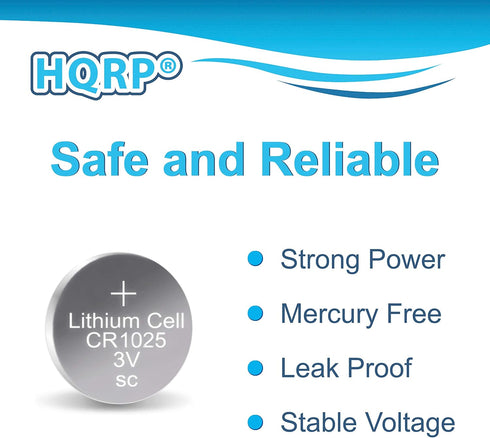 HQRP 5-Pack CR1025 3-Volt Lithium Cell Battery CR1O25 BR1025 DL1025 1025 5033LC KL1025...