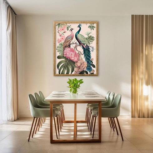 Posterizer 1 pcs-chinoiserie peacock aesthetic chic decor-Art for Animal Lovers-Abstract & Modern Art-Living Room Bedroom Decor- UNFRAMED Wall Art...